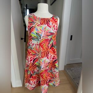 C&C California Red Tropical Leaf Sleeveless Mini Dress